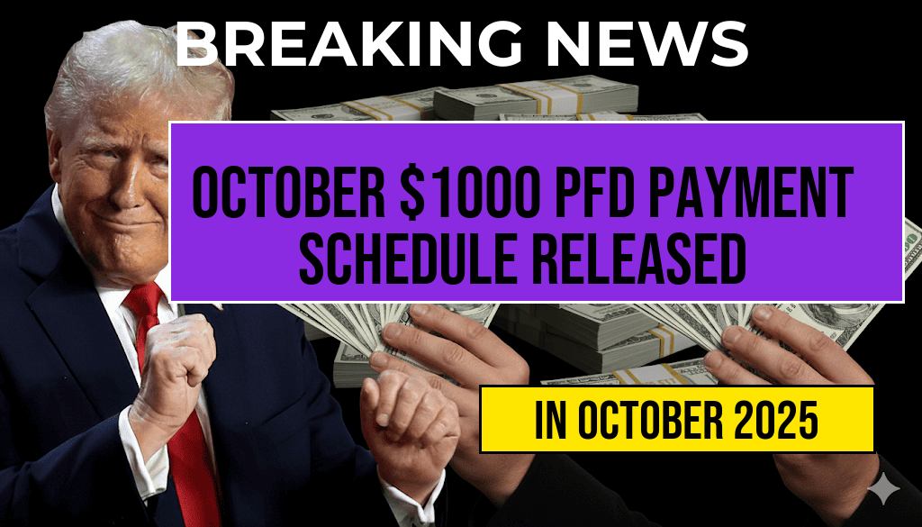 Full October Payment Schedule Revealed for $1000 PFD Stimulus Available to Everyone